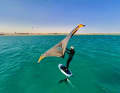 Thomas Pfannkuch trained as a wingfoil trailer in Soma Bay.