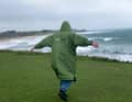Water runs off the outside of the dryrobe poncho completely.