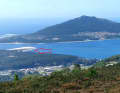 The arrow shows the location of the surf school