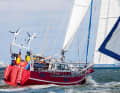 Quite a few round-the-world sailors have made use of wind power whilst at sea (here, the ‘Freydis III’).