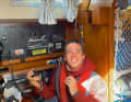 Beccard a bordo della “Dilly-Dally”, che lo sta trasportando attraverso l’Atlantico.