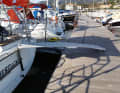 Gangway: They are between 2.00 and 3.20 metres long, extremely stable with a load capacity of 350 kilograms and at the same time light as a feather: the carbon fibre gangways from GS Composite. The smallest foldable version (2.20 metres, 3,829 euros) weighs just eight kilograms. The gangways can also be individually personalised for each ship