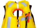 The buoyancy compensator is connected to the harness at three points by straps: The bladder is in a loop at the back of the neck. The two fasteners at the bottom on each side are torn out