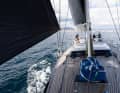 The flush deck at the front not only looks beautiful, but also makes it easy to set and retrieve the Code Zero and gennaker