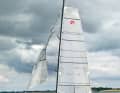 Unfurled again: To unfurl, simply release the clamp for the endless furling line and pull gently on the leeward sheet. Before doing so, luff slightly so that the Code Zero does not get caught in the mainsail cover