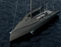 The gennaker is set from the so-called "launcher", a hatch in the foredeck. The aggressive shape of the Stevens is quite striking.