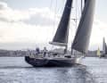 Under Code Zero, the Contes 63 CS easily lays on its side even in 5 knots of wind and sometimes sails faster than the wind