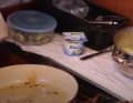 Placemats under plates and pans prevent them from sliding around