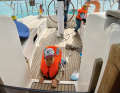 Safety on board is paramount: the children wear life jackets