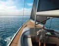 The helmsmen steer the 520-tonne vessel from two steering positions with a sofa lounge