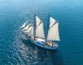 Ursprünglich trug das Schiff Luggersegel. Heute wird es mit einem Gaffelrigg gefahren. Das ist effizienter und trägt zu den überraschend guten Amwind-Eigenschaften bei – ebenso wie der im Vergleich zu den einstigen Loggern aus Frankreich und England tiefer gehende Kiel