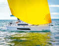 Dufour 37: extremely voluminous cruising boat with the lowest aspect ratio in comparison