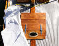 Many details deviate from the rather spartan equipment typical of Folkeboats. For example, the teak deck, a bulleye in the forward hatch ...