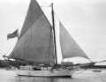 The "Spray" on its round-the-world voyage. Slocum has already rigged the mizzen mast en route