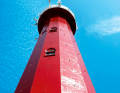 The red lighthouse of Scheveningen rises 49 metres into the air. It can be visited on Wednesday and Saturday afternoons at 2 pm. There are 159 steps to climb
