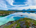 High in the north: In the unspoilt nature of Vesterålen, the "Moby Dick" is moored at a buoy belonging to the Royal Norwegian Boat Association