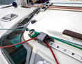 The centrelines are line-adjustable. The sheet leads to the coaming on the test boat