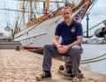 Porto d'origine. André Stöter lavora sulla "Schulschiff Deutschland", che fa base permanente a Bremerhaven.