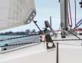 The self-tacking jib is standard, genoa rails are also available on the coachroof