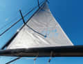 Horizontal battens hold the sail in shape, they are attached parallel to the boom