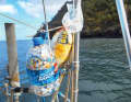 On the Pacific crossing, their rubbish ends up in a canister