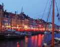 Evening atmosphere in Copenhagen's historic Nyhavn. Many crews want to come here