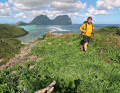Hike along the edge of a lagoon on Lord Howe Island in the Tasman Sea, where the "Reykja" is anchored