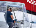 The rowing seat can be locked in place if required. However, you can also steer from inside