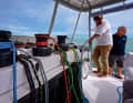 All functions are controlled from the helm. The handling is also ideal for solo sailors