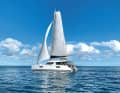 The "JaJapami" under sail. The family of four largely followed the barefoot route