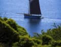24e place : Frank Kirstein, Hofweier, Devant les côtes de Bretagne, qui disparaissent dans la brume en haut de l'image, navigue un bateau traditionnel de type Sloop Coquillier.