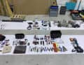 Just some of the tools and spare parts that the Japanese Kojiro Shiraishi carries on his "DMG Mori Global One". There are various replacement parts for the autopilot.