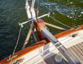 The attached rudder required a special suspension of the wind steering system.