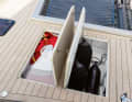 Large stowage spaces in the foredeck for additional sails, all fenders and mooring lines. The deck is optionally covered with cork.
