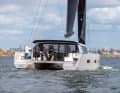 The cockpit remains open aft. A larger bimini is available on request.