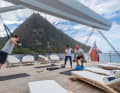 Those who shy away from the water can do their workout on deck or ...