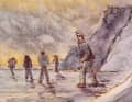 Horrific delivery: The survivors of the "Invercauld" leave an injured comrade on the beach. His fate is sealed. He will either starve to death or freeze to death.