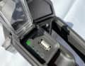 In addition to the charging input, there is also a charging output for mobile phones and the like.