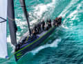 The first Wallyrocket 51 on a test run in full glide off Valencia.