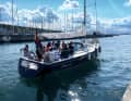 They offer trips for guests on the "Kick" during "Laboe makes music". Most of them have never sailed before.