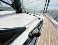 The good blue water setup: large genoa and stay jib on the self-tacking rail.