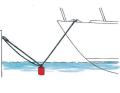 Either with a weight that pushes the line under water or with rat plates. Do not leave lines hanging on the ground during winter storage.