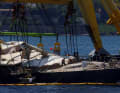 The "Bayesian" will be lifted by floating crane at the end of June 2025. Photo: picture alliance/ap
