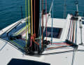The running rigging is led into the cockpit above deck. All lines are made of Dyneema.