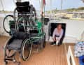 On land, the wheelchairs are vital, on board they are hardly used and are lashed down.