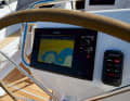 A plotter on the chart table below deck is not as helpful as a display directly at the helm. This allows you to keep an eye on the boat ahead and digitally when steering.