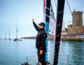 Boris Herrmann leaving Les Sables-d'Olonne for the start of the 10th Vendée Globe on 10 November 2024.