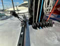 Sheets, halyards and trim lines are led back into the cockpit on deck.