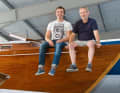 Workshop manager Lasse Brandhorst (left) and master boat builder Helmut Dick, who founded his first boatyard in 1991.