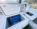There are large stowage spaces in the foredeck and plenty of room for the tanks.